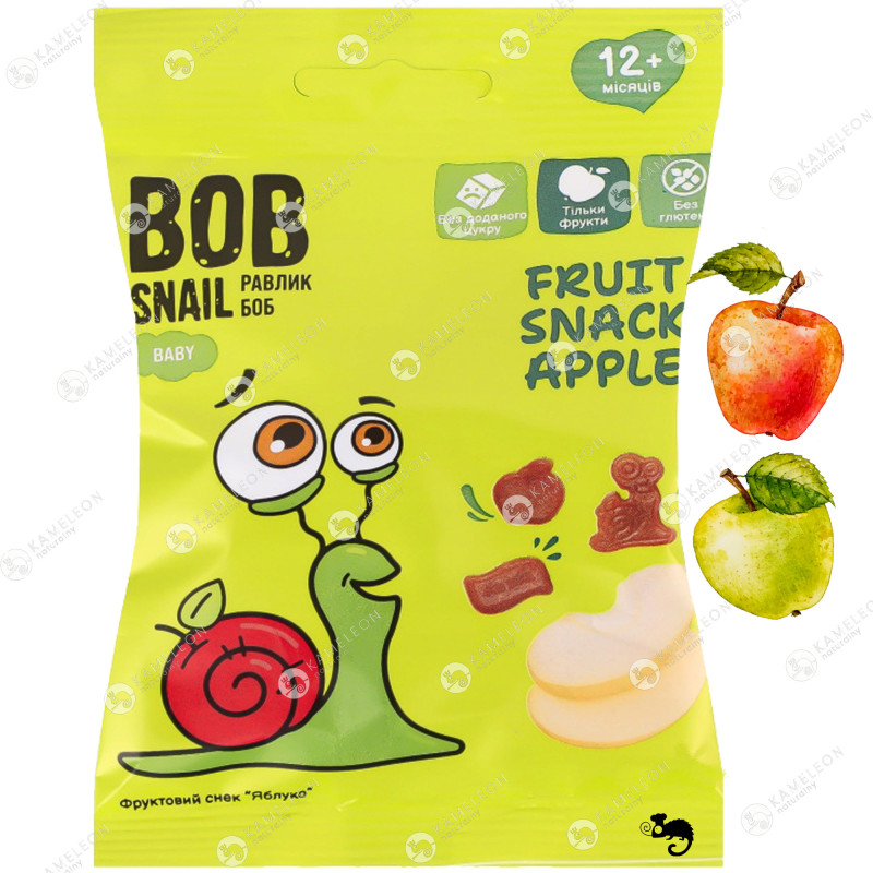 ŚLIMAK BOB SNAIL owocowe ŻELKI JABŁKO 100% jabłkowe bez cukru 40g