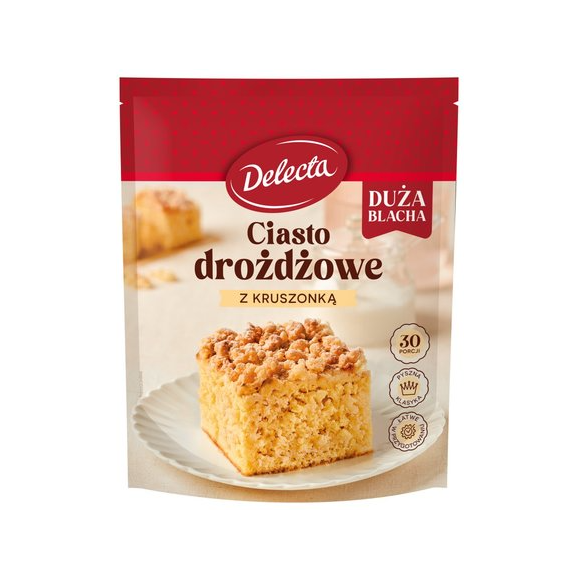 Delecta CIASTO DROŻDŻOWE z kruszonką aż 600G na1KG ciasta