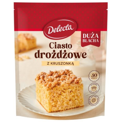 Delecta CIASTO DROŻDŻOWE z kruszonką aż 600G na1KG ciasta