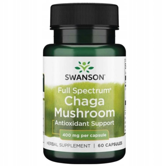 Swanson FS CHAGA MUSHROOM 60kaps wsparcie ANTYOKSYDACJA & PRZECIZAPALNIE Swanson FS CHAGA MUSHROOM 60kaps wsparcie ANTYOKSYDACJA & PRZECIZAPALNIE