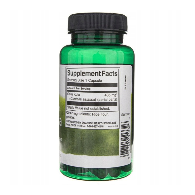 Swanson GOTU KOLA 435mg 60kaps wsparcie PAMIĘĆ FUKCJE POZNAWCZE GOJENIE RAN