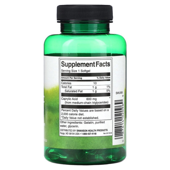 Swanson KWAS KAPRYLOWY 600mg 60kps pomoc PRZECIWBAKTERYJNY PRZECIWGRZYBICZY Swanson KWAS KAPRYLOWY 600mg 60kps pomoc PRZECIWBAKTERYJNY PRZECIWGRZYBICZY