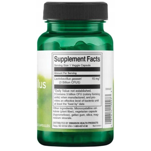Swanson LACTOBACILLUS GASSERI 60kaps wsparcie: UKŁAD TRAWIENNY & ODPORNOŚĆ Swanson LACTOBACILLUS GASSERI 60kaps wsparcie: UKŁAD TRAWIENNY & ODPORNOŚĆ