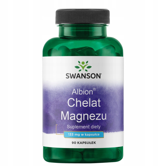 Swanson MAGNEZ ALBION CHELAT MAGNEZU 133mg 90kaps wsparcie UKŁAD NERWOWY Swanson MAGNEZ ALBION CHELAT MAGNEZU 133mg 90kaps wsparcie UKŁAD NERWOWY