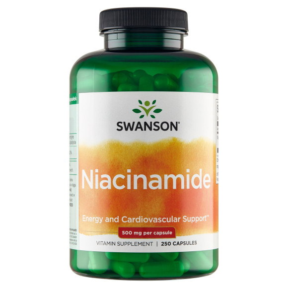 Swanson NIACINAMIDE NIACYNA WITAMINA B3 PP 500MG 250kps pomoc UKŁAD NERWOWY Swanson NIACINAMIDE NIACYNA WITAMINA B3 PP 500MG 250kps pomoc UKŁAD NERWOWY
