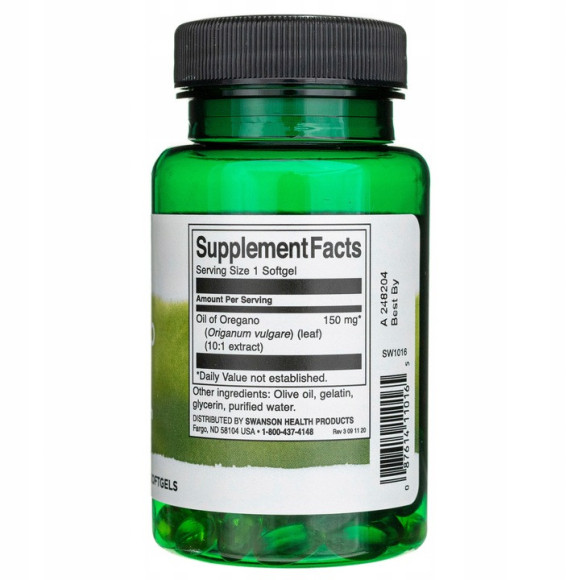 Swanson OREGANO OIL OLEJ Z OREGANO EKSTRAKT 10:1 120kaps wsparcie TRAWIENIE Swanson OREGANO OIL OLEJ Z OREGANO EKSTRAKT 10:1 120kaps wsparcie TRAWIENIE