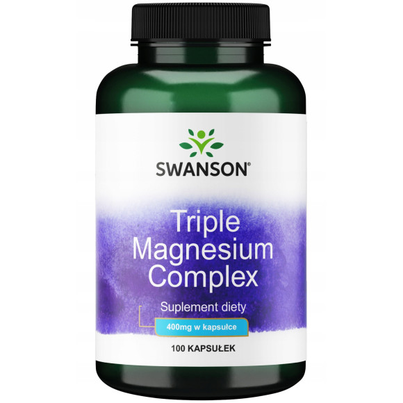 Swanson TRIPLE MAGNESIUM COMPLEX 400mg MAGNEZ KOMPLEKS MAGNEZU 100kaps 3mce Swanson TRIPLE MAGNESIUM COMPLEX 400mg MAGNEZ KOMPLEKS MAGNEZU 100kaps 3mce