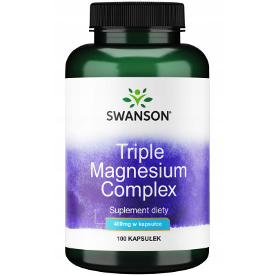 Swanson TRIPLE MAGNESIUM COMPLEX 400mg MAGNEZ KOMPLEKS MAGNEZU 100kaps 3mce