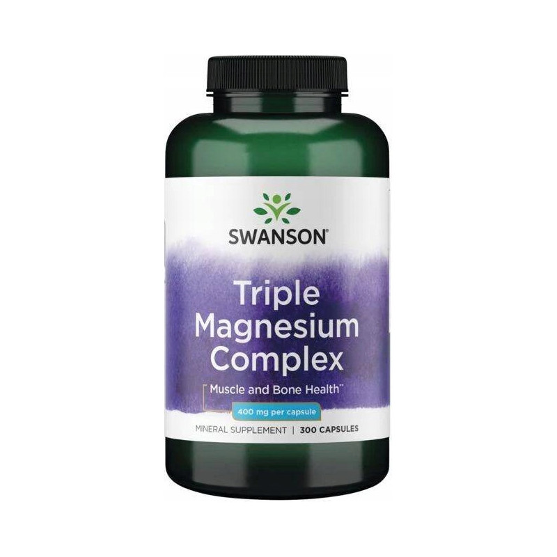 Swanson TRIPLE MAGNESIUM COMPLEX 400mg MAGNEZ KOMPLEKS MAGNEZU 300kps 10mcy