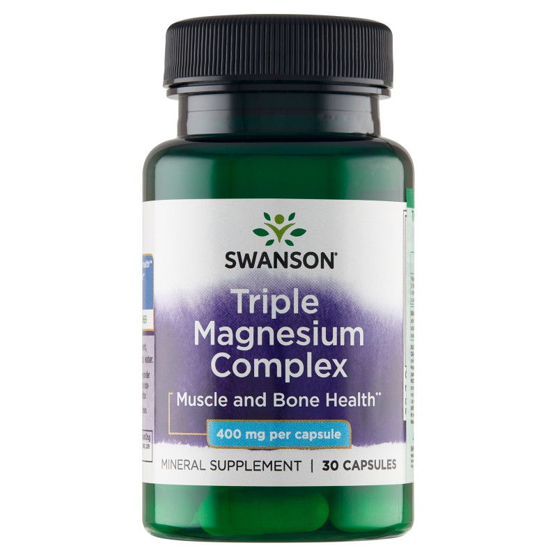 Swanson TRIPLE MAGNESIUM COMPLEX 400mg MAGNEZ KOMPLEKS MAGNEZU 100kaps 3mce