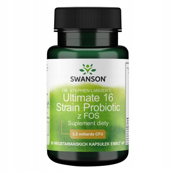 Swanson ULTIMATE 16 STAIN PROBIOTIC PROBIOTYK 16 SZCZEPÓW + MINERAŁY 60kaps Swanson ULTIMATE 16 STAIN PROBIOTIC PROBIOTYK 16 SZCZEPÓW + MINERAŁY 60kaps