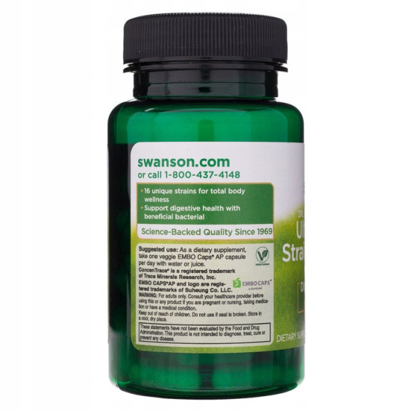 Swanson ULTIMATE 16 STAIN PROBIOTIC PROBIOTYK 16 SZCZEPÓW + MINERAŁY 60kaps Swanson ULTIMATE 16 STAIN PROBIOTIC PROBIOTYK 16 SZCZEPÓW + MINERAŁY 60kaps
