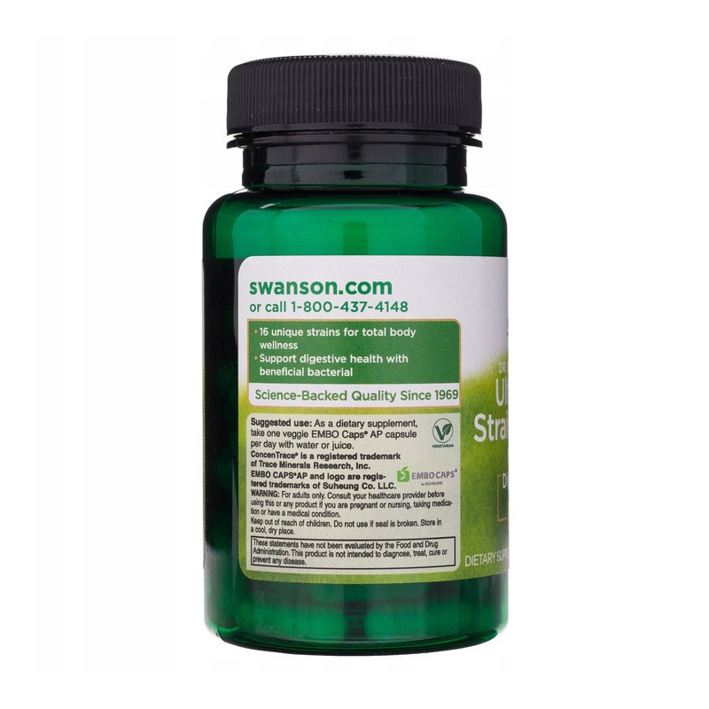 Swanson ULTIMATE 16 STAIN PROBIOTIC PROBIOTYK 16 SZCZEPÓW + MINERAŁY 60kaps
