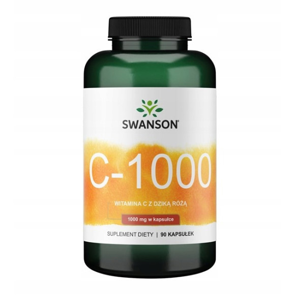 Swanson WITAMINA C 1000mg + DZIKA RÓŻA 90kaps na 3m-ce wsparcie ODPORNOŚĆ Swanson WITAMINA C 1000mg + DZIKA RÓŻA 90kaps na 3m-ce wsparcie ODPORNOŚĆ