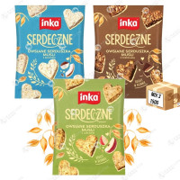 INKA ciasteczka SERDECZNE mix zestaw 50g x3szt CZEKOLADA KOKOS JABŁKO 150g