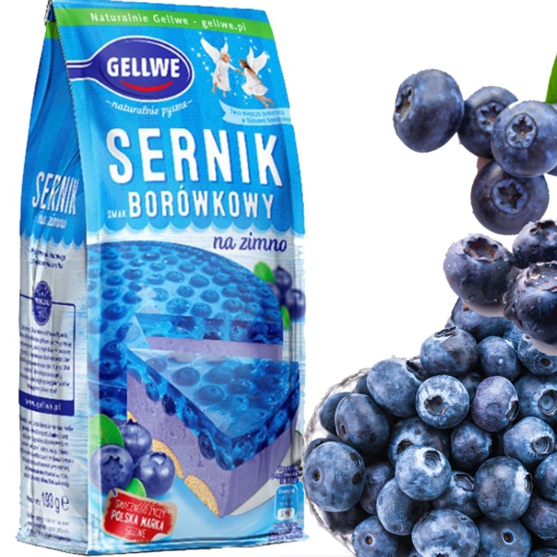 GELLWE SERNIK NA ZIMNO BORÓWKOWY borówka DODAJ MLEKO