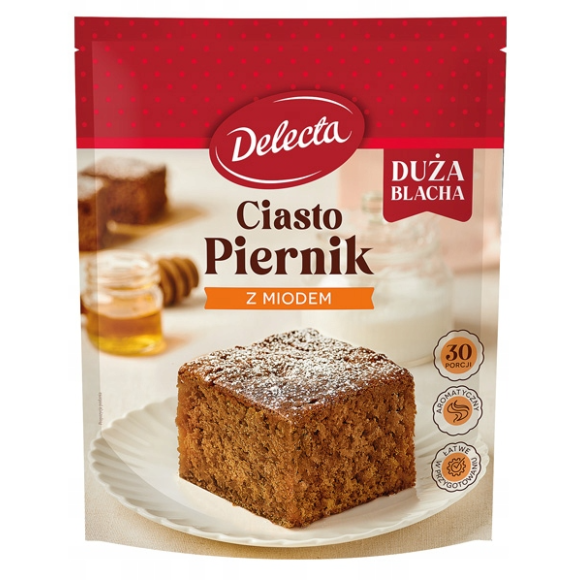 Delecta PIERNIK Z MIODEM DUŻA BLACHA 680g 30 porcji ciasto