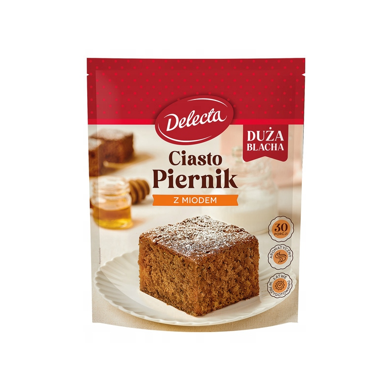 Delecta PIERNIK Z MIODEM DUŻA BLACHA 680g 30 porcji ciasto
