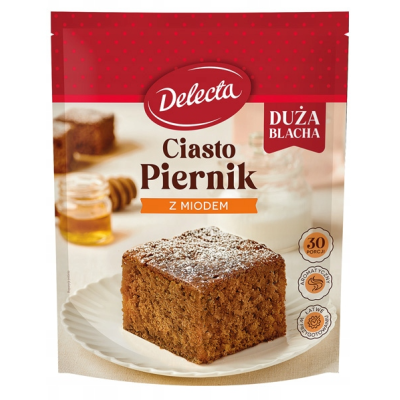 Delecta PIERNIK Z MIODEM DUŻA BLACHA 680g 30 porcji ciasto