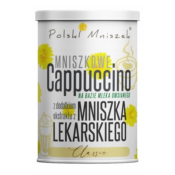 CAPPUCCINO MNISZKOWE CLASSIC 150g na bazie napoju owsianego Polski Mniszek CAPPUCCINO MNISZKOWE CLASSIC 150g na bazie napoju owsianego Polski Mniszek