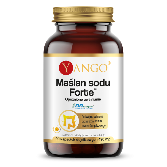 Yango MAŚLAN SODU FORTE 490mg wsparcie: ZDROWE JELITA MIKROFLORA JELIT 90k Yango MAŚLAN SODU FORTE 490mg wsparcie: ZDROWE JELITA MIKROFLORA JELIT 90k