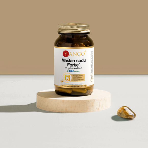 Yango MAŚLAN SODU FORTE 490mg wsparcie: ZDROWE JELITA MIKROFLORA JELIT 90k Yango MAŚLAN SODU FORTE 490mg wsparcie: ZDROWE JELITA MIKROFLORA JELIT 90k