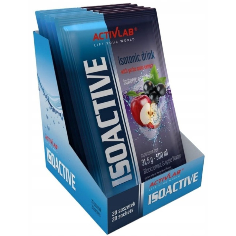 ISOACTIVE Izotonik Activlab ELEKTROLITY smak CZARNA PORZECZKA 31,5g x20szt