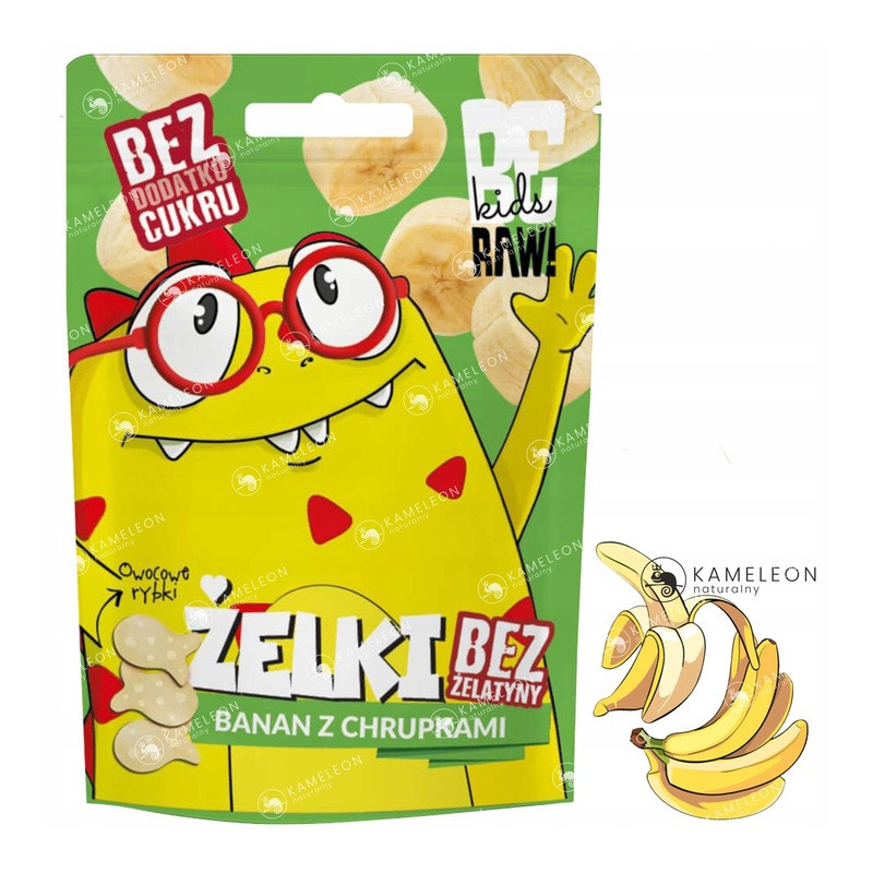 BE RAW KIDS ŻELKI MALINA TRUSKAWKA MANGO BANAN