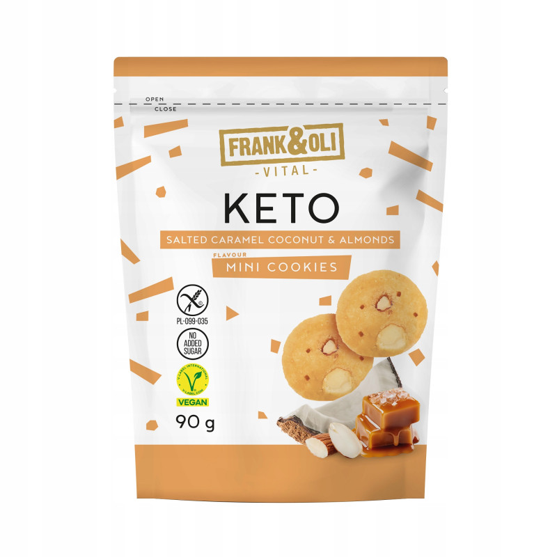 FRANK&OLI MINI KETO ciasteczka SŁONY KARMEL Z MIGDAŁEM