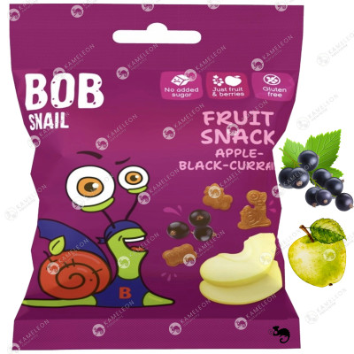 ŚLIMAK BOB SNAIL owocowe ŻELKI JABŁKO CZARNA PORZECZKA bez cukru 20g