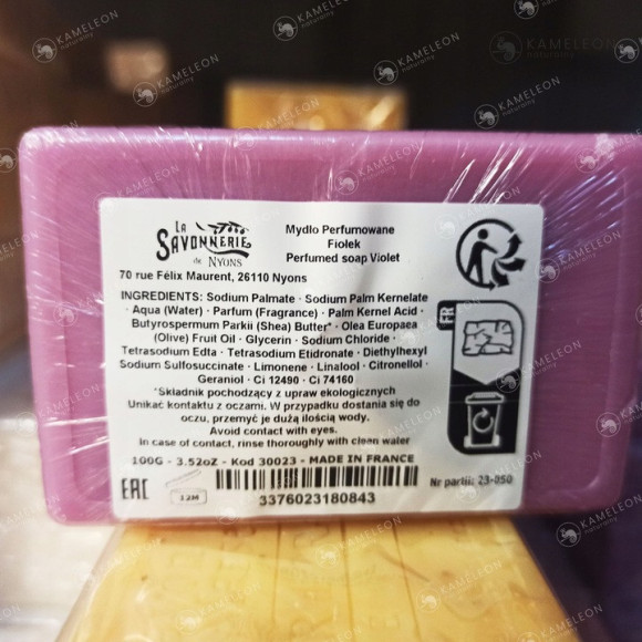 SAVONNERIE de NYONS MYDŁO MARSYLSKIE FIOŁEK 100g SAVONNERIE de NYONS MYDŁO MARSYLSKIE FIOŁEK 100g