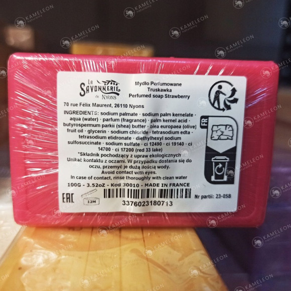SAVONNERIE de Nyons MYDŁO Marsylskie TRUSKAWKA truskawkowe KOSTKA 100G SAVONNERIE de Nyons MYDŁO Marsylskie TRUSKAWKA truskawkowe KOSTKA 100G