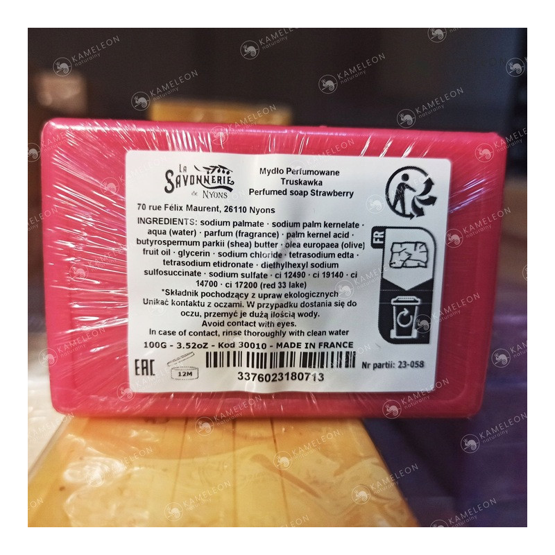 SAVONNERIE de Nyons MYDŁO Marsylskie TRUSKAWKA truskawkowe KOSTKA 100G