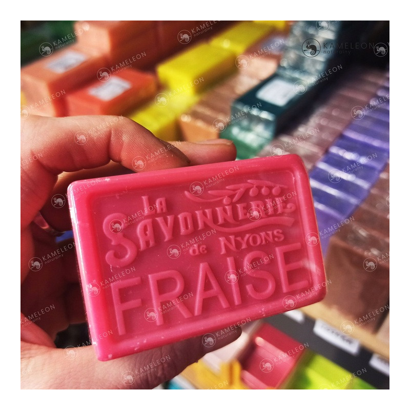 SAVONNERIE de Nyons MYDŁO Marsylskie TRUSKAWKA truskawkowe KOSTKA 100G