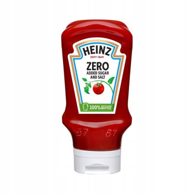 HEINZ KETCHUP ZERO bez DODATKU CUKRU I SOLI ze stewią KECZUP 425g 400ml
