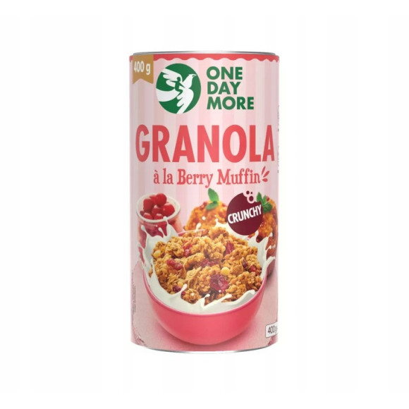 OneDayMore GRANOLA ALA BERRY MUFFIN o smaku babeczki z żurawiną 400G tuba