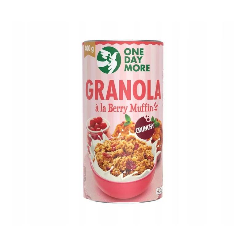 OneDayMore GRANOLA ALA BERRY MUFFIN o smaku babeczki z żurawiną 400G tuba