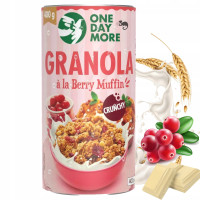 OneDayMore GRANOLA ALA BERRY MUFFIN o smaku babeczki z żurawiną 400G tuba