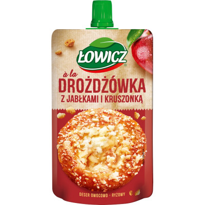 Łowicz DROŻDŻÓWKA Z JABŁKAMI I KRUSZONKĄ MUS DESER OWOCOWO RYŻOWY 100g HIT!
