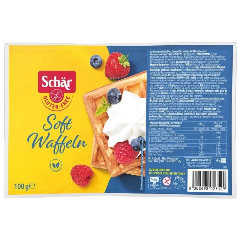 Schar SOFT WAFFELN włoskie GOFRY BEZBLUTENOWE 4x25G