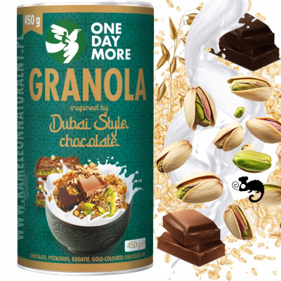 OneDayMore GRANOLA DUBAI STYLE CHOCOLATE Dubajska Czekolada 450g musli tuba