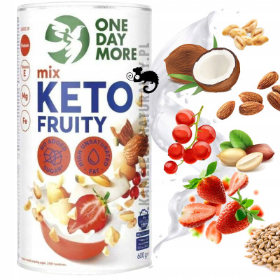 OneDayMore MUSLI MIX KETO OWOCOWY 600g Fruity LOW CARB bez dodatku cukru