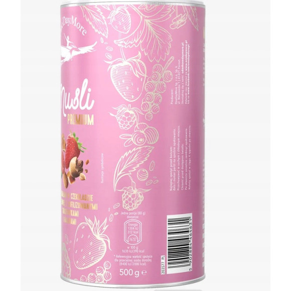 OneDayMore MUSLI PREMIUM Z MIGDAŁAMI W CZEKOLADZIE KARMELOWEJ 500g granola OneDayMore MUSLI PREMIUM Z MIGDAŁAMI W CZEKOLADZIE KARMELOWEJ 500g granola