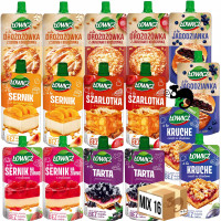 16x ŁOWICZ mus mix CIASTO SERNIK TARTA SZARLOTKA JAGODZIANKA DROŻDŻÓWKA