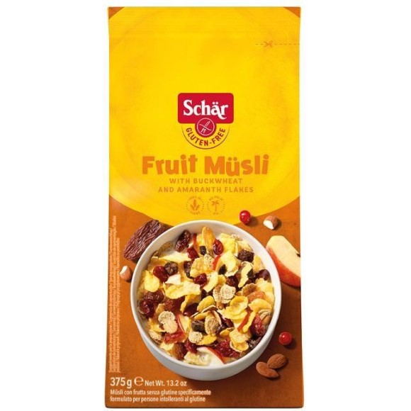 Schar  MUSLI FRUIT MUSLI ZBOŻOWE Z OWOCAMI BEZGLUTENOWE 375