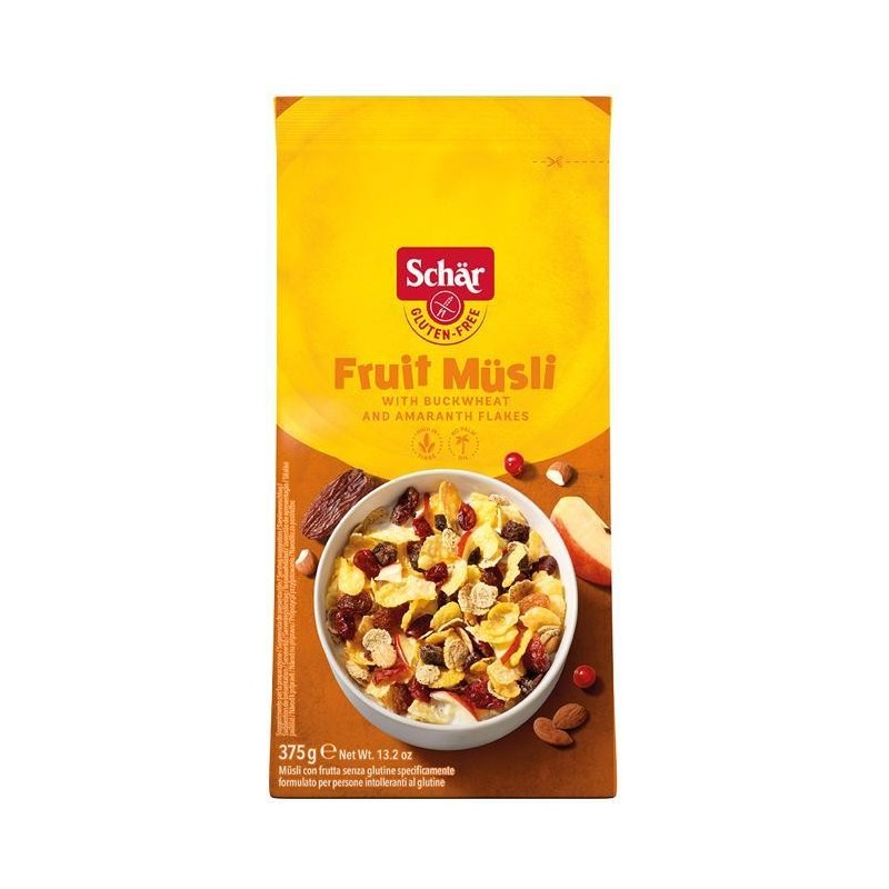 Schar  MUSLI FRUIT MUSLI ZBOŻOWE Z OWOCAMI BEZGLUTENOWE 375