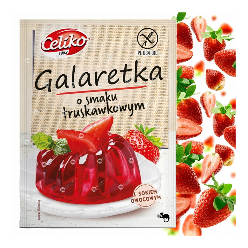 Celiko GALARETKA TRUSKAWKOWA 75g x 10szt Bez Glutenu smak truskawkowy