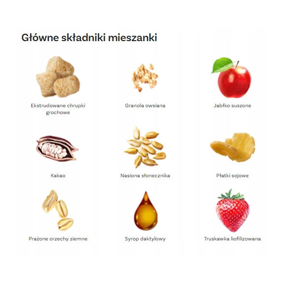 OneDayMore GRANOLA PROTEINOWA TRUSKAWKOWA 400g musli śniadanie 27% białka OneDayMore GRANOLA PROTEINOWA TRUSKAWKOWA 400g musli śniadanie 27% białka