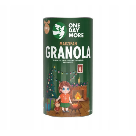 OneDayMore GRANOLA MARCEPANOWA ŚWIĄTECZNA 400g Migdały Marcepan Czekolada OneDayMore GRANOLA MARCEPANOWA ŚWIĄTECZNA 400g Migdały Marcepan Czekolada