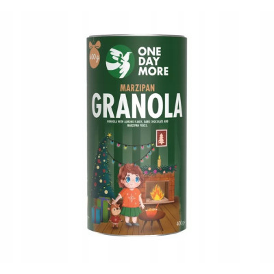 OneDayMore GRANOLA MARCEPANOWA ŚWIĄTECZNA 400g Migdały Marcepan Czekolada